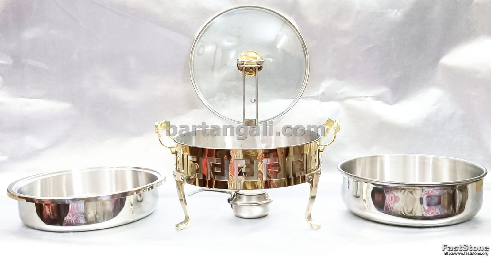 golden boffet dishes double bowl serving - Image 3
