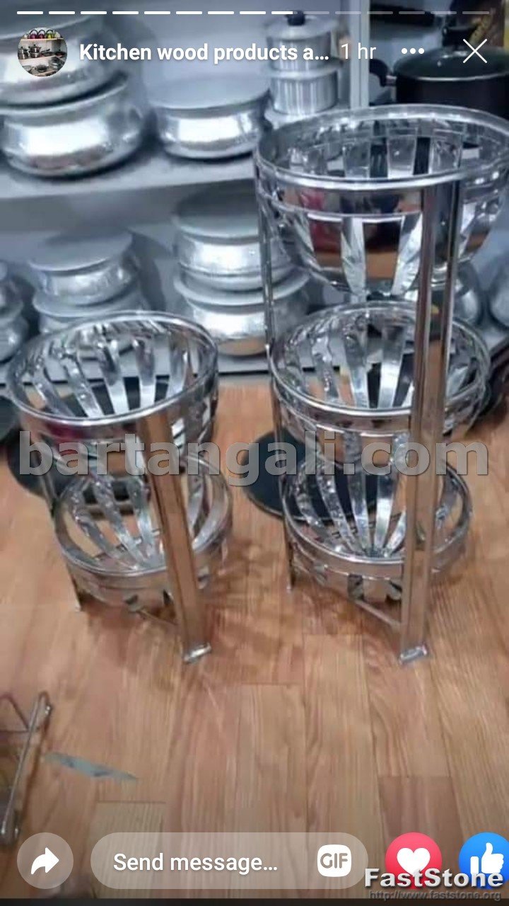 onion & potato basket in steel - Image 2