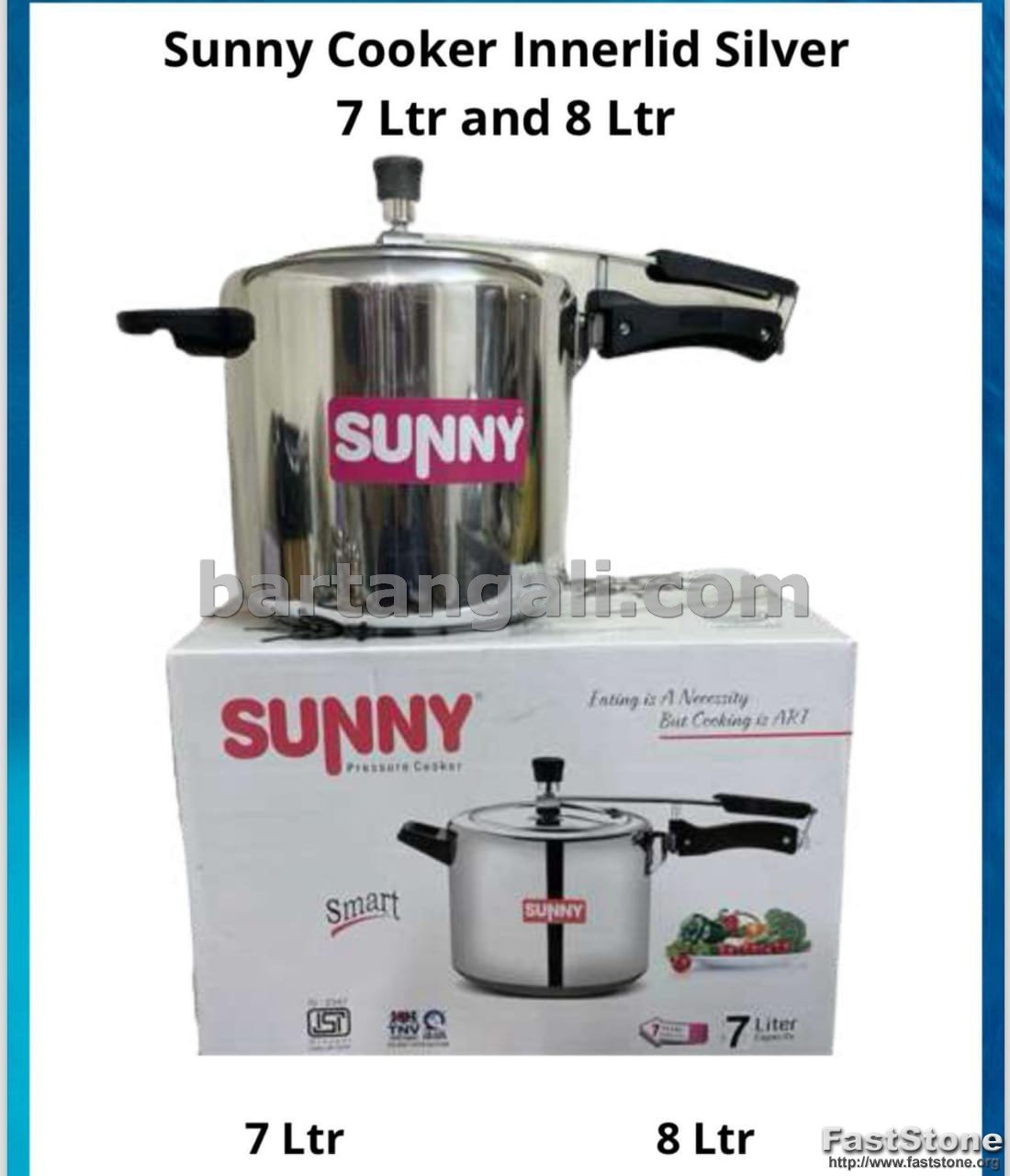 indian silver steel cocker 7 ltr and 8 ltr - Image 1