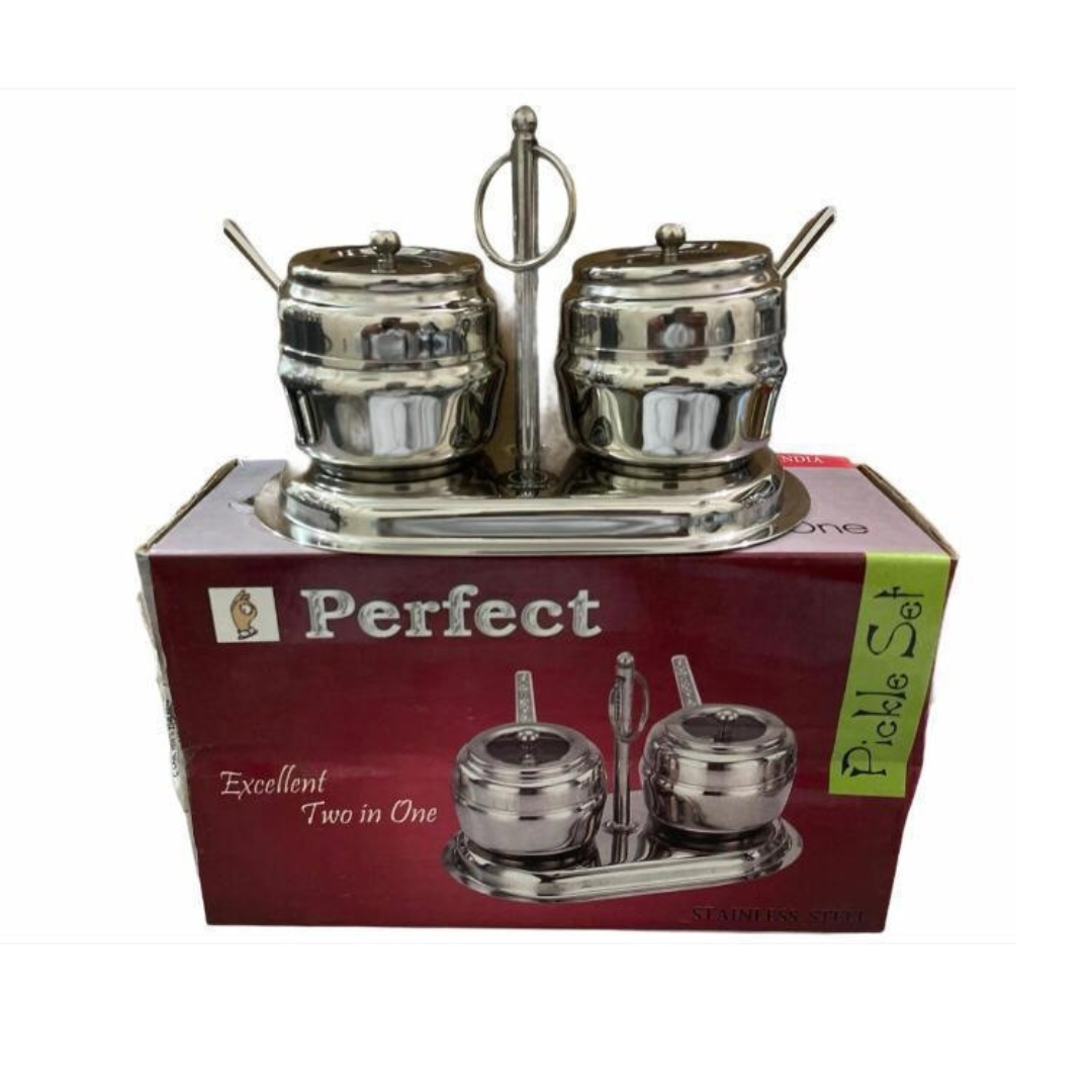 Indian stainless steel pickle set - Image 1