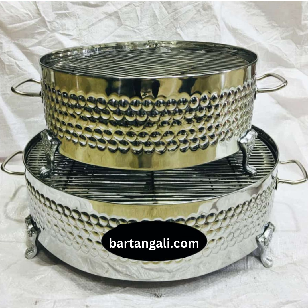 Round BBQ cooking and serving grill - Image 1