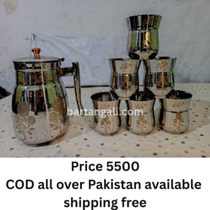 Stainless steel laser print Jug glass set