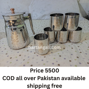 Stainless steel laser print Jug glass set