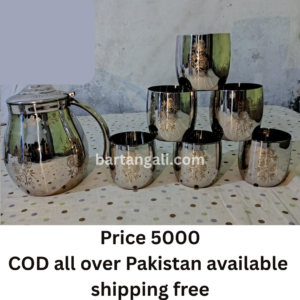 Stainless steel laser print Jug glass set